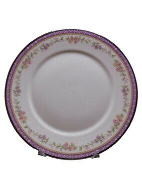 Lenox Amethyst Platinum Trim Dinner Plate 10 3/4" Floral USA Ceramic Vintage